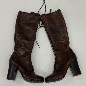 FRYE Julia Lace Up Zipper Boot